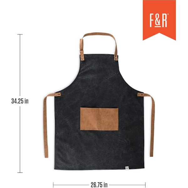 Grillförkläde med ficka, canvasförkläde för män med justerbar rem, BBQ & grilltillbehör