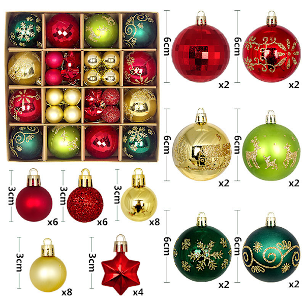 10cm Plastjulgranskulor Julgranspynt Vinterönskningar C