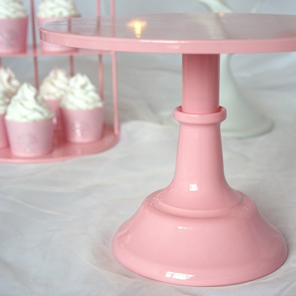 Multifunktionellt tårtställ, enkelt och stabilt högt tårtfatsställ, lämpligt för cupcakes, desserter och frukter, rosa M