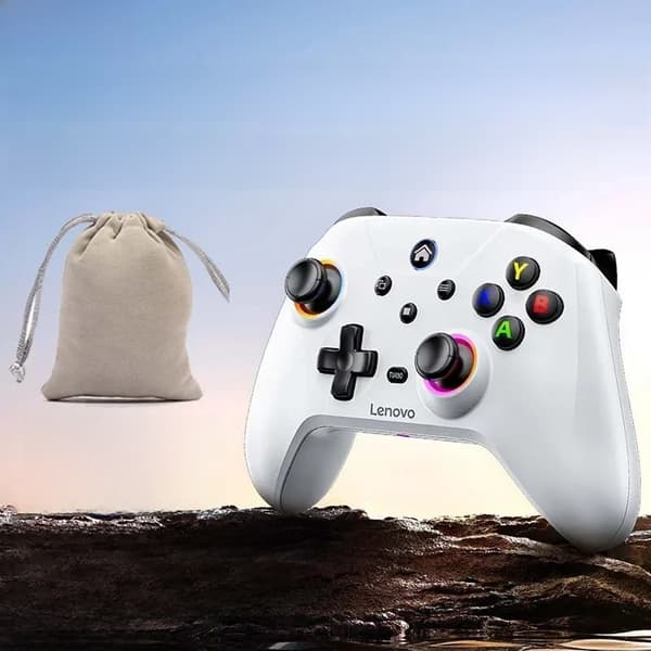 S02 Vit Trådlös Bluetooth-spelkontroll med bärväska, Hall-triggers, kompatibel med Switch, PC, Android och iOS