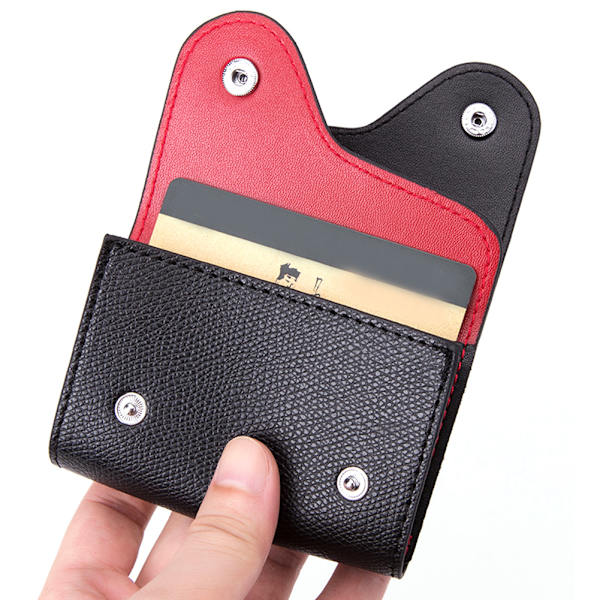 PU-läder Anti-stöld Kortfodral Bärbar Förvaringsorganisatör Mors present (röd) Red
