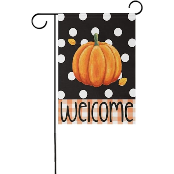 Glædelig Jul Træ Rød Haveflag Vinter Snefnug Dobbeltsidet Flag 12\" x 18\", Jul Rustik Vinter Sne Ferie Nytår Lille Haveflag Banner Pumpkin