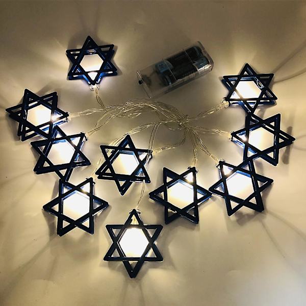 LED-ljusslinga inomhus Davidsstjärna ljusslinga Hanukkah dekorativ ljusslinga Hanukkah ljusslinga