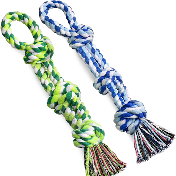Hundetau leker 2 Nesten uforgjengelige hundleker, Hundleke for mellomstore til store raser, Tannrensende tyggeleker, Hundetrekkleke for kjedsomhet, Hundetenner