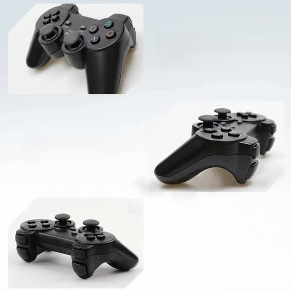 Sort Transparent Vibrerende Trådløs Gamepad, Kompatibel med PS2, PC USB Controller