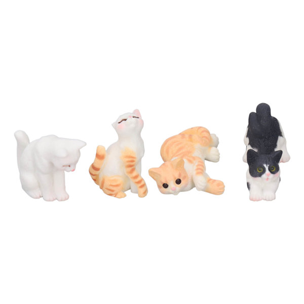 4-pack eläinmalli 1:12 nukketalo simulointi mini hartsi kissa patsas koristeet koristeelliset käsityöt