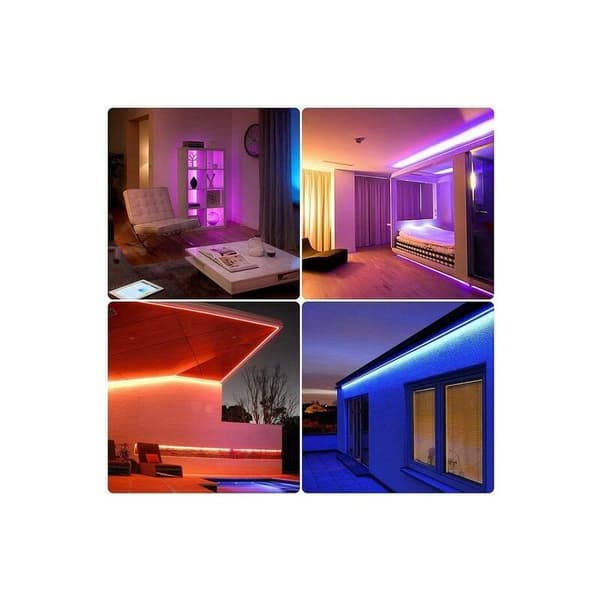 LED-stripe, LED-stripe, LED-bakgrunnsbelysning for TV, musikk synkronisering, RGB Bluetooth-app, 3 knapper, 4M