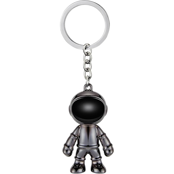 Musta Robot-Avaimenperä Miehille Luova Avaruusmies Auton Avaimenperä Renkaana Toimistoon Reppuun Lompakkoon Koristeeksi Black
