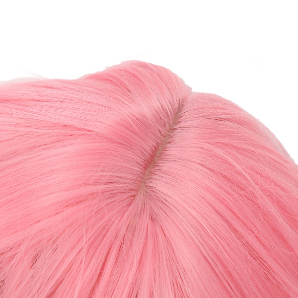 Kort rosa peruk pannband fluffig bob naturlig kort rak bob peruk med lugg lämplig för studenter