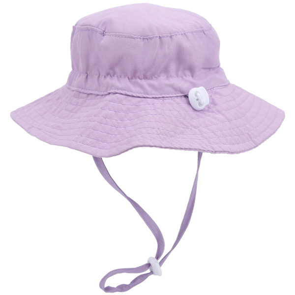 Børns solhat, vindafvisende, trykt strandhat, justerbar solhat, lilla S (46-50) purple S (46-50)