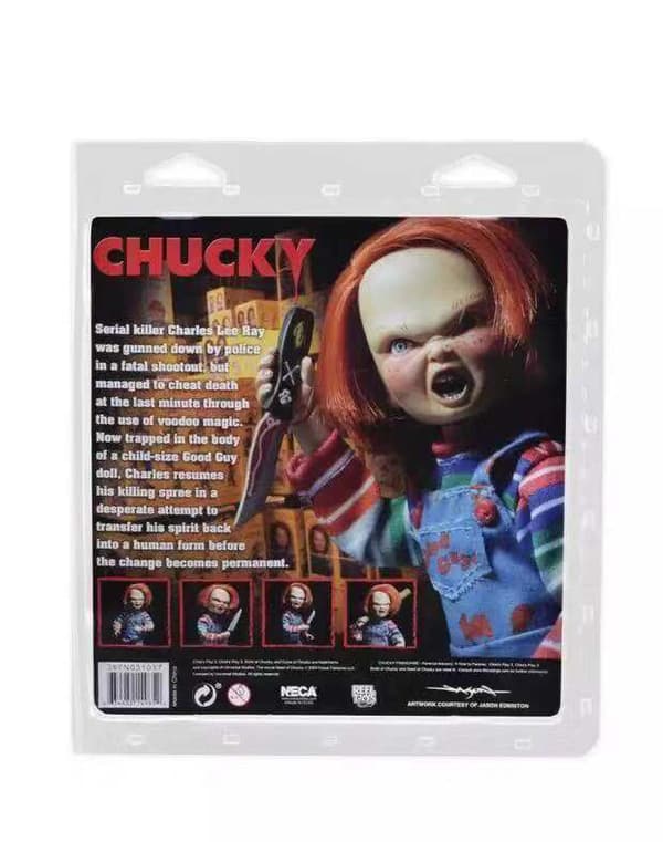 Med låda Skräckdocka Stil Actionfigur Nr 3, Läskig Karaktär PVC Modell, Samlargåva