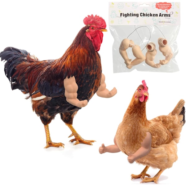 2 pairs of chick toys include strong muscular arms and thumbs up chicken arms that can be worn by chicks