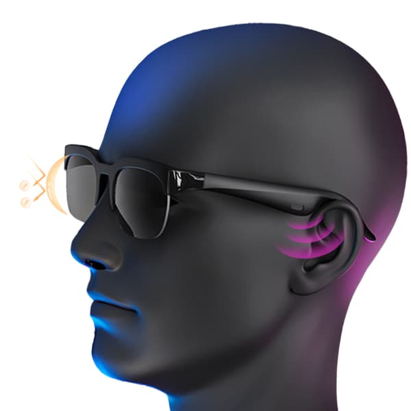 Unisex Bluetooth-smartbriller med understøttelse af stemmeoversættelse, opkald og musikafspilning.