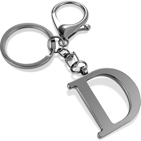 Nøglering med Guld Bogstav A-Z til Kvinder Taske Charms Pung Charms Til Håndtasker Metal Alphabet Initial Letter Nøglering Black-d