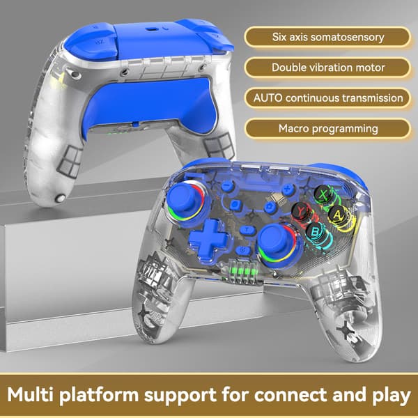 Grøn trådløs Bluetooth gamepad, kompatibel med Switch-konsol, wake-up-funktion understøttet