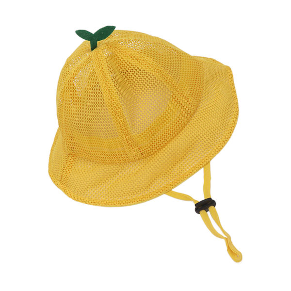 Barnens hinkhatt justerbar rep söt mesh andningsbar sommar solhatt gul yellow