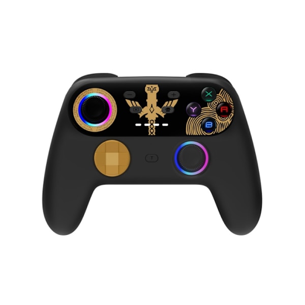Helt Sort NSpro Trådløs Gamepad, Kompatibel med Switch-stil, RGB-belysning, PS3, Android, iOS 13+ Bluetooth