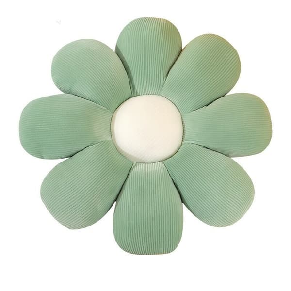 Golvkudde - Förtjockad kudde - Blomform, 55x55cm - grön