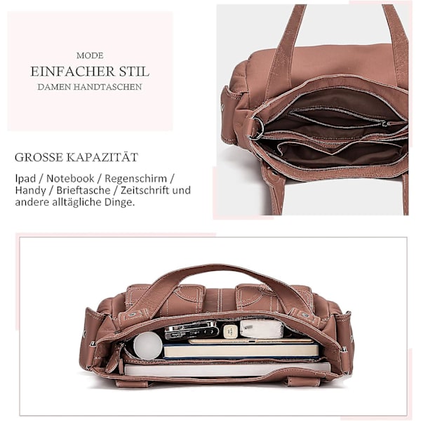 Damväska Dam Crossbody Väska Dam Axelväska Dam Handväska Konstgjort PU-Läder Dam Crossbody Väska