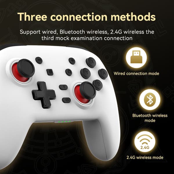 Hvid Trådløs Bluetooth Gamepad Kompatibel med Nintendo Switch