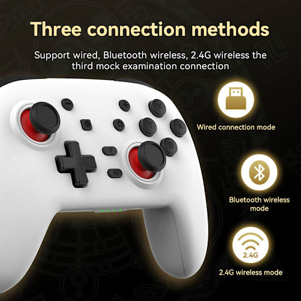 Sort Trådløs Bluetooth Gamepad Kompatibel med Nintendo Switch