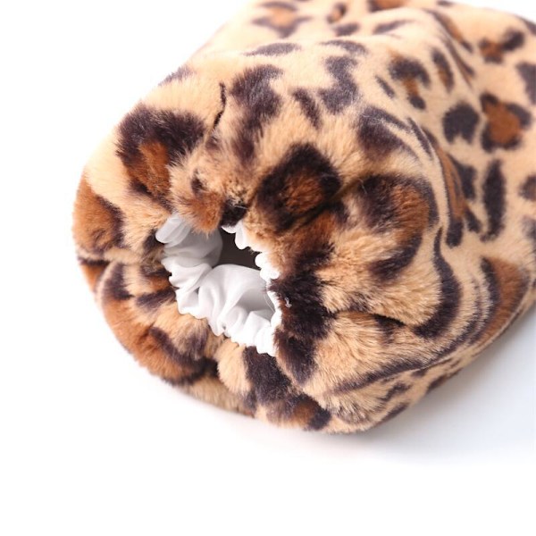 Fluffiga och Luddiga Leopard - tryckta Faux - päls Stövlsstrumpor för Flickor - Chunky, Pile - up, Plus - storlek, Mitten - kalv Längd, 40cm, för Fashionistas!