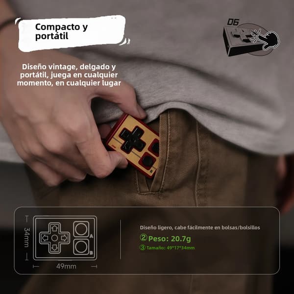 Grå IINE Mini Bluetooth Controller, Multifunktionel Joystick Kompatibel med Android og iPhone Spil Fjernbetjening