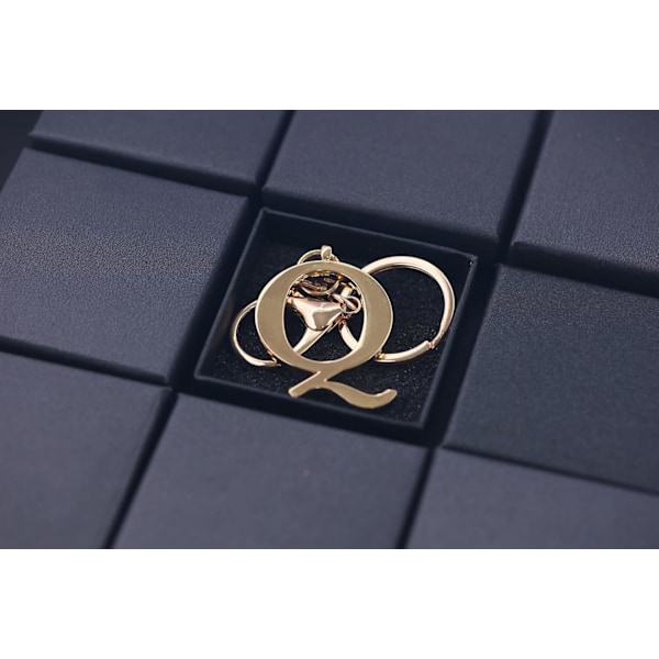 Nøglering med Guld Bogstav A-Z til Kvinder Taske Charms Pung Charms Til Håndtasker Metal Alphabet Initial Letter Nøglering Q