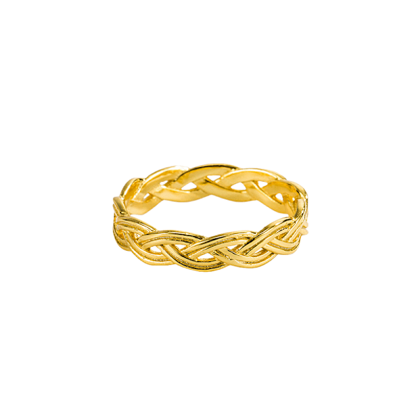 Enkel flätad ring, guld, 1 styck