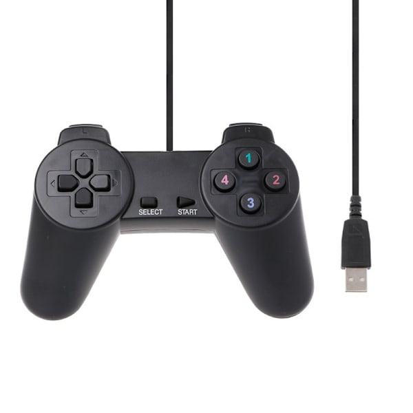 Klassisk PS1 Gamepad 1,5 m USB, Kompatibel med PC, Computer Controller Uden Batteri