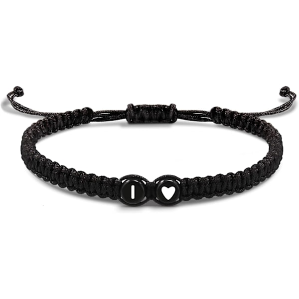 Initialarmbånd for kvinner, Strømper for tenåringer, bestevenninne-fødselsdagsgaver, eksamen, justerbare bokstaver A-Z flettede armbånd I
