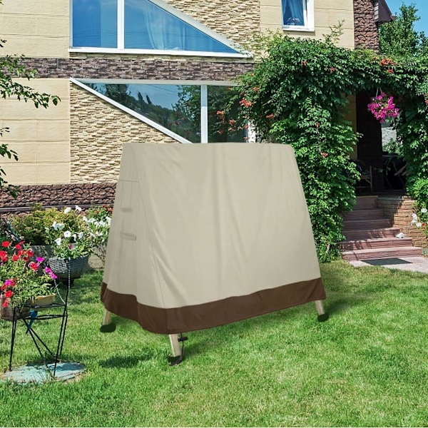 Terassikeinun suojus A-kehykselle 72x67x55 tuumaa UV-kestävä ulkokeinun suojus vedenpitävä pölynkestävä sääsuoja terassille (Beige & Coffee)