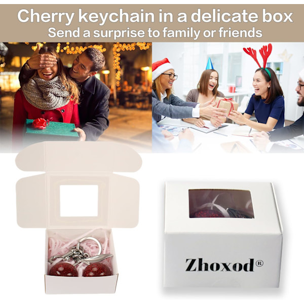 Kirsebær Nøglering Vedhæng, Hængende Kirsebær Dekoration, Fremstillet af Harpiks Legering Materiale, Et Sødt Vedhæng med Unik Charme Silver Cherry
