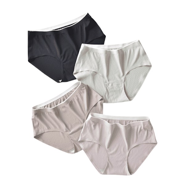 Sommarunderkläder i ett stycke, svalkande och bekväma, midjehöga, tunna damtrosor, triangeltrosor, 4-pack. L
