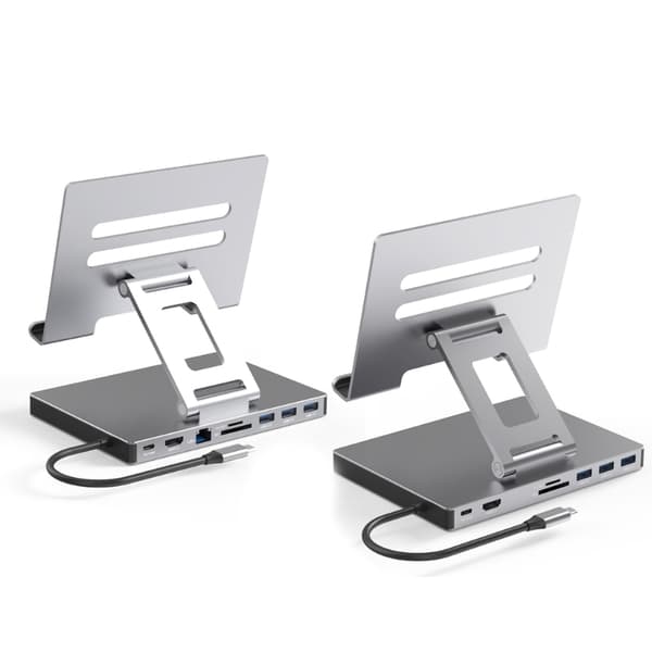 9 i 1 USB Type-C Hub 4K Dobbelt HDMI USB 3.0 5 Gbps PD 3.0 Hurtigopladningsdock til bærbar computer tablet 9-in-1