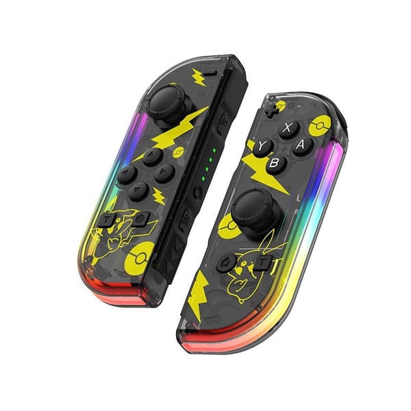 Grå Bluetooth Trådløs Spillkontroller, Kompatibel med Switch-kontroller, med Vekke-funksjon, Dobbel Vibrasjon, RGB-belysning