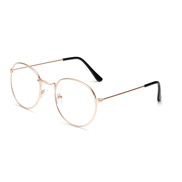Pienet pyöreät metalliset lukulasit naisille ja miehille Klassinen vintage-retro sävyt Sinisen valon estävät tietokoneen lukulasit kulta +400 astetta +100 degrees