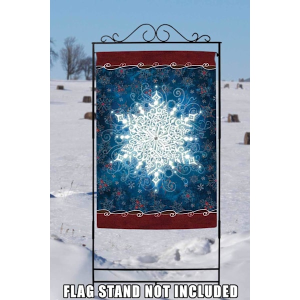 12x18 Tommer Dobbeltsidet Haveflag Vinterflag, Snefnug Krans Julevinter Haveflag Husflag Til Udendørs Have Dekoration Solo Snowflake