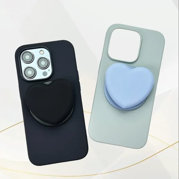 Pink-Hjerte Magnetisk Telefon Grip Stand Socket Pop GripTok Foldbar Til IPhone Mobiltelefon Holder Til Mag-Safe Ring Finger Ekspanderende Stand Pink