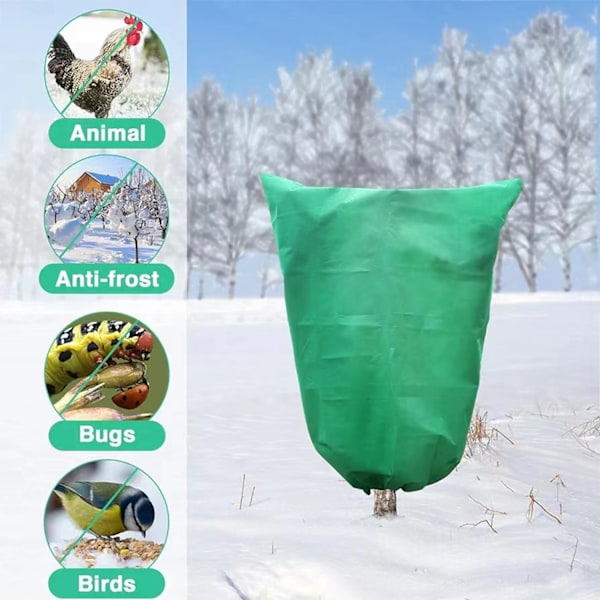 Tykk frostbeskyttelse for planter, vinterbeskyttelse for planter, frost- og insektbeskyttelse, vind- og glidelås, kaldt dekke 80*100cm