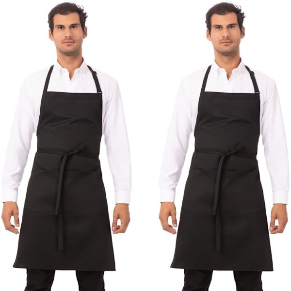 Chef Works Unisex Köksförkläde för Slakt Black, 2 Pack