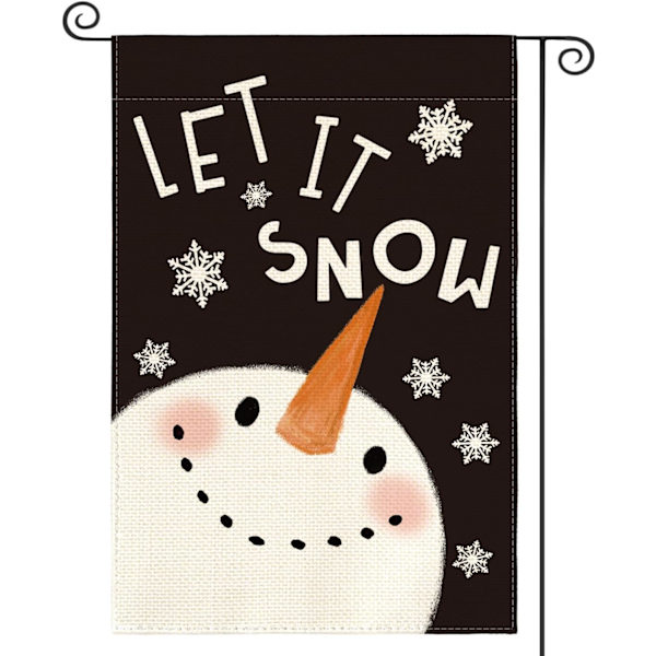 Snögubbe Snöflinga Trädgårdsflagga 12 x 18 Tum Dubbelsidig Utomhus, Jul Vinter Semester Gräsmatta Utomhus Dekorativ Flagga Red