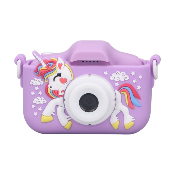 Lasten kameralelu söpö sarjakuvakuvio digitaalinen valokuva videotallennuskamera kannettava kamera yksisarvinen x10s violetti Purple