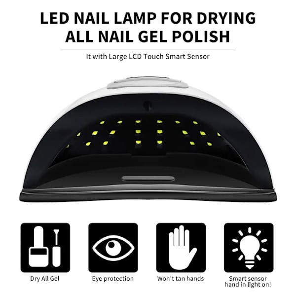 SUN X11 MAX Professionell nageltorkningslampa för manikyr 66 LED-lampor Gel Polish Dryer med stor LCD-displaylampa för