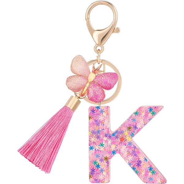Sööt roosad võtmehoidjad naistele ja tüdrukutele, algustähega võtmehoidjad tutiga, ripatsid võtmetele, rahakotile, käekottidele ja seljakottidele Colorful Pink Butterfly-k