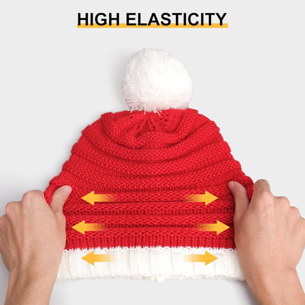 Jultomtehatt Röd Jultomtehatt Stickad Hatt Jultomtehatt För Vuxna Kvinnor Män 2-pack 2 Pack D