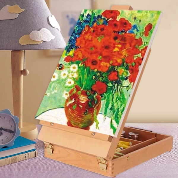 Premium skrivebords kunststaffeli, bordmodell, tre for maling, student, kunstner, nybegynner