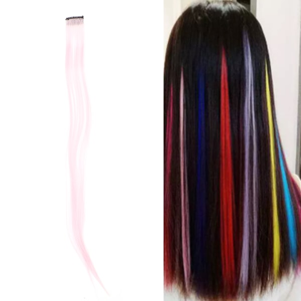 Hårextensions i ett stykke, fargerike profesjonelle hårextensions, fremhever rette hårspenner, kvinners parykker, kirsebærblomstrosa