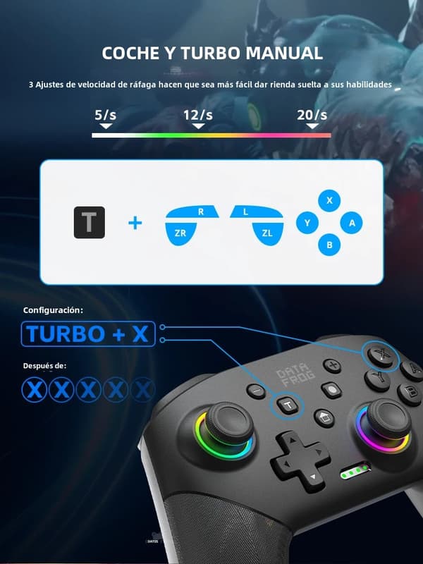 2 st Trådlösa spelkontroller Kompatibla med Switch / Switch Lite / OLED / PC, RGB-belysning