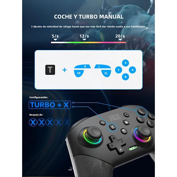 2 STK Trådløse spilcontrollere kompatible med Switch / Switch Lite / OLED / PC, 800mAh RGB